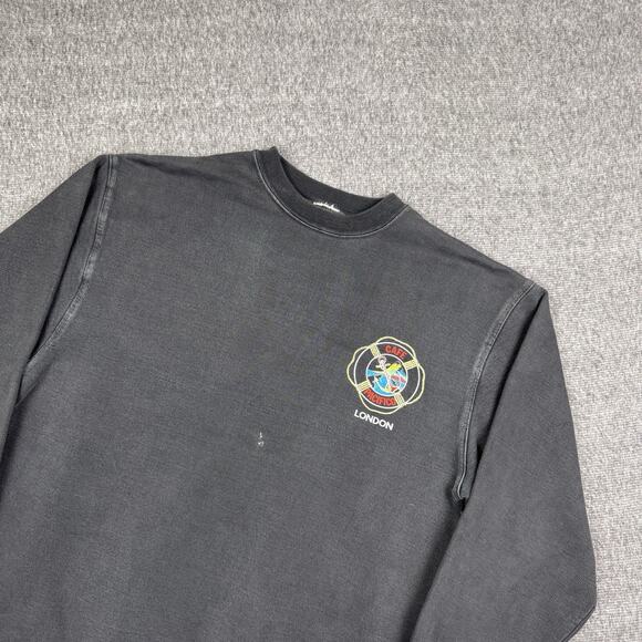 Vintage Cafe Pacifico London‎ Crewneck Sweatshirt Men's Size Small Black Retro - Picture 1 of 8